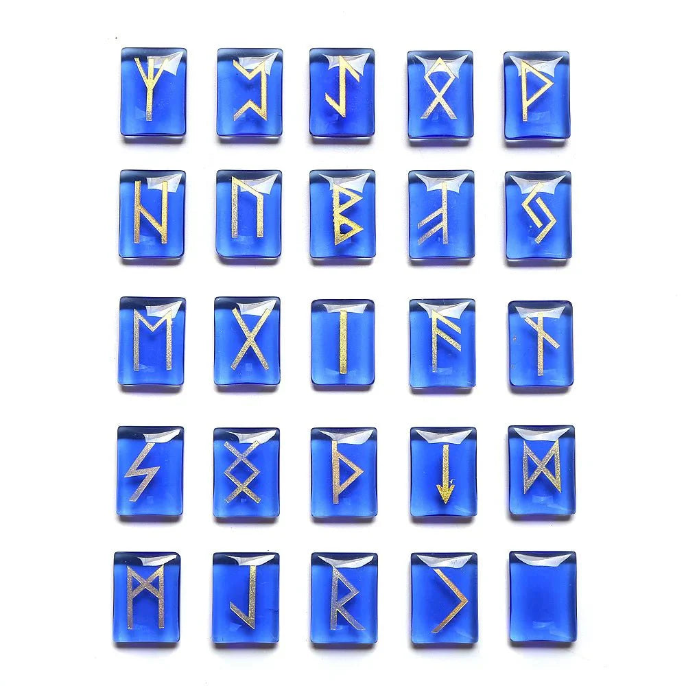 25 Healing Crystals Stone Viking Runes Set SELECTION