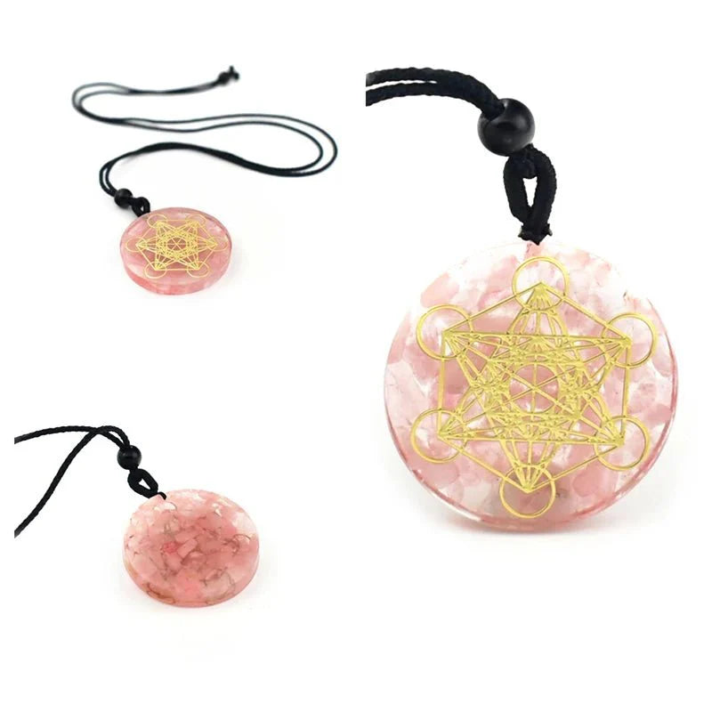 Cosmic Healing Crystal Sacred Geometry Chakra Necklace