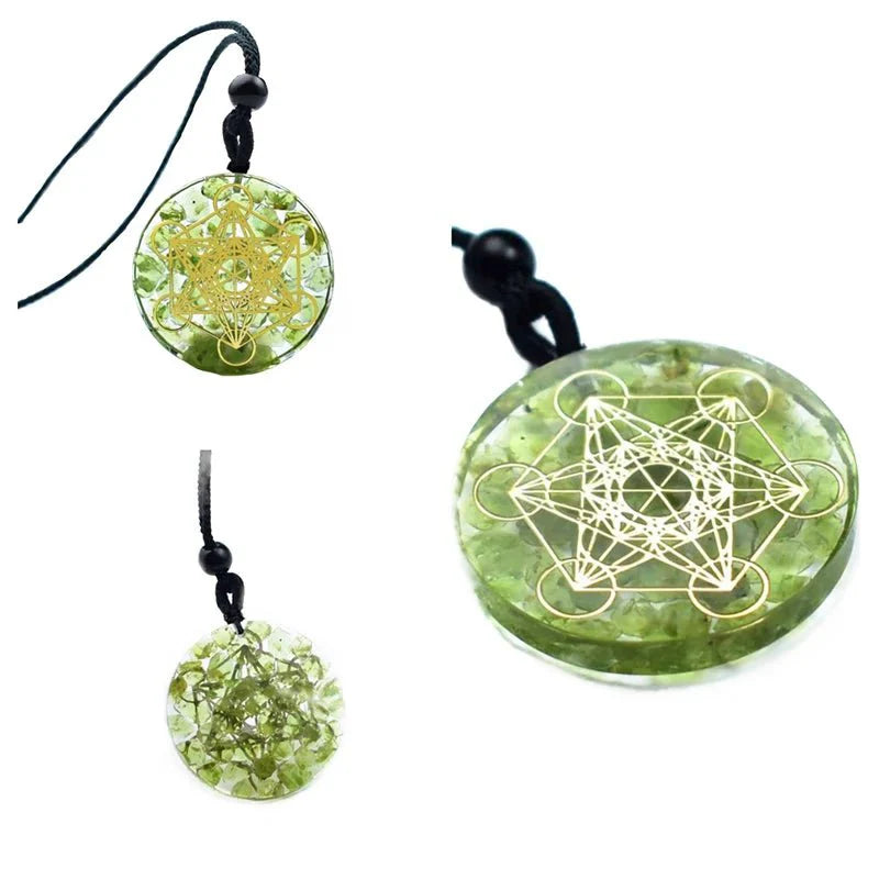 Cosmic Healing Crystal Sacred Geometry Chakra Necklace