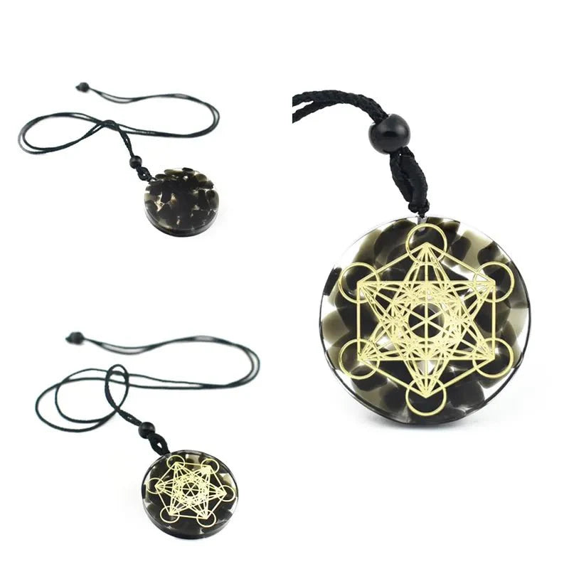 Cosmic Healing Crystal Sacred Geometry Chakra Necklace