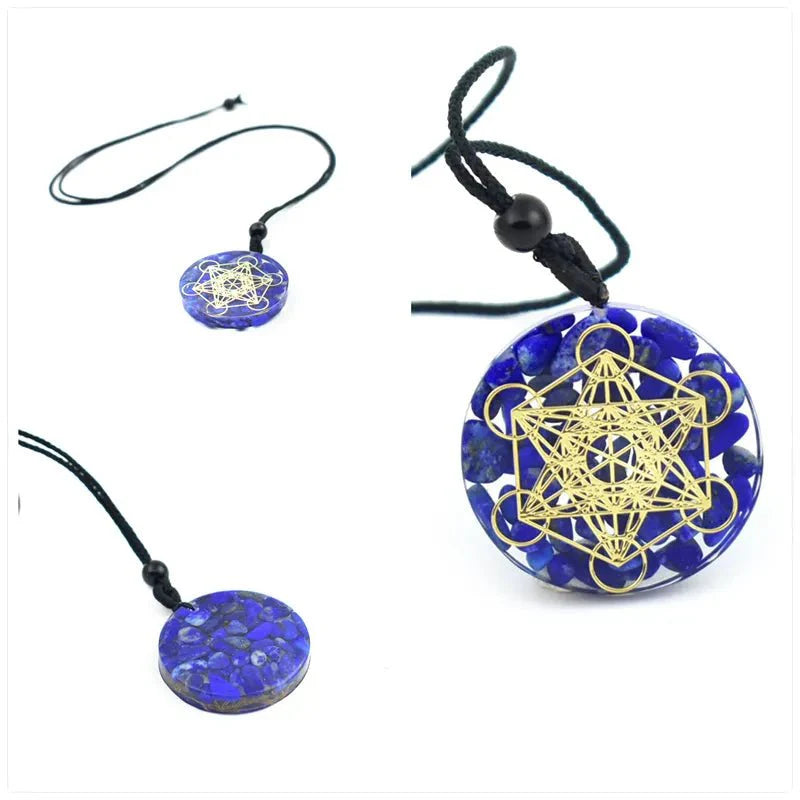 Cosmic Healing Crystal Sacred Geometry Chakra Necklace