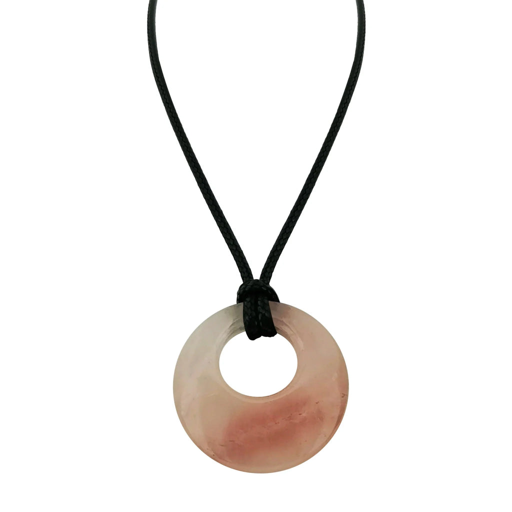 28mm Donut Shaped Healing Semi-precious Crystals Necklace