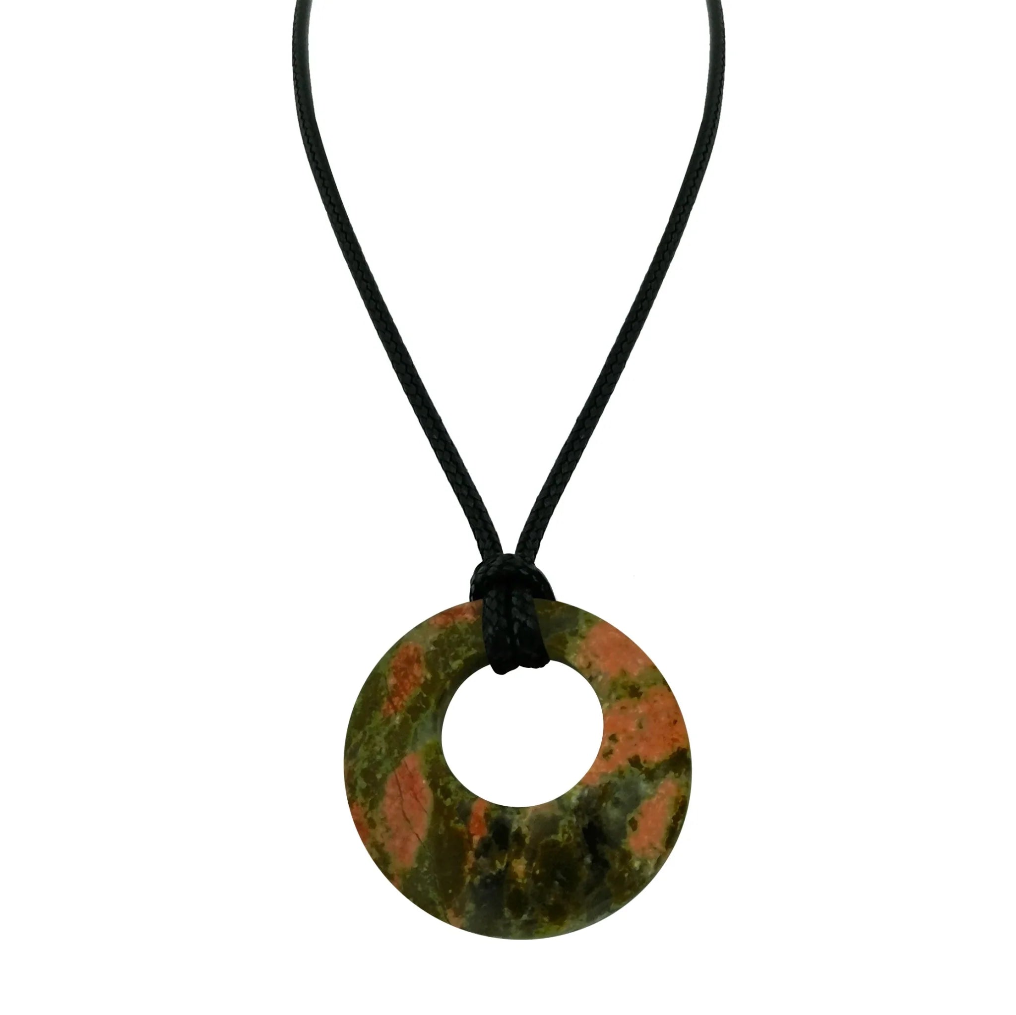 28mm Donut Shaped Healing Semi-precious Crystals Necklace