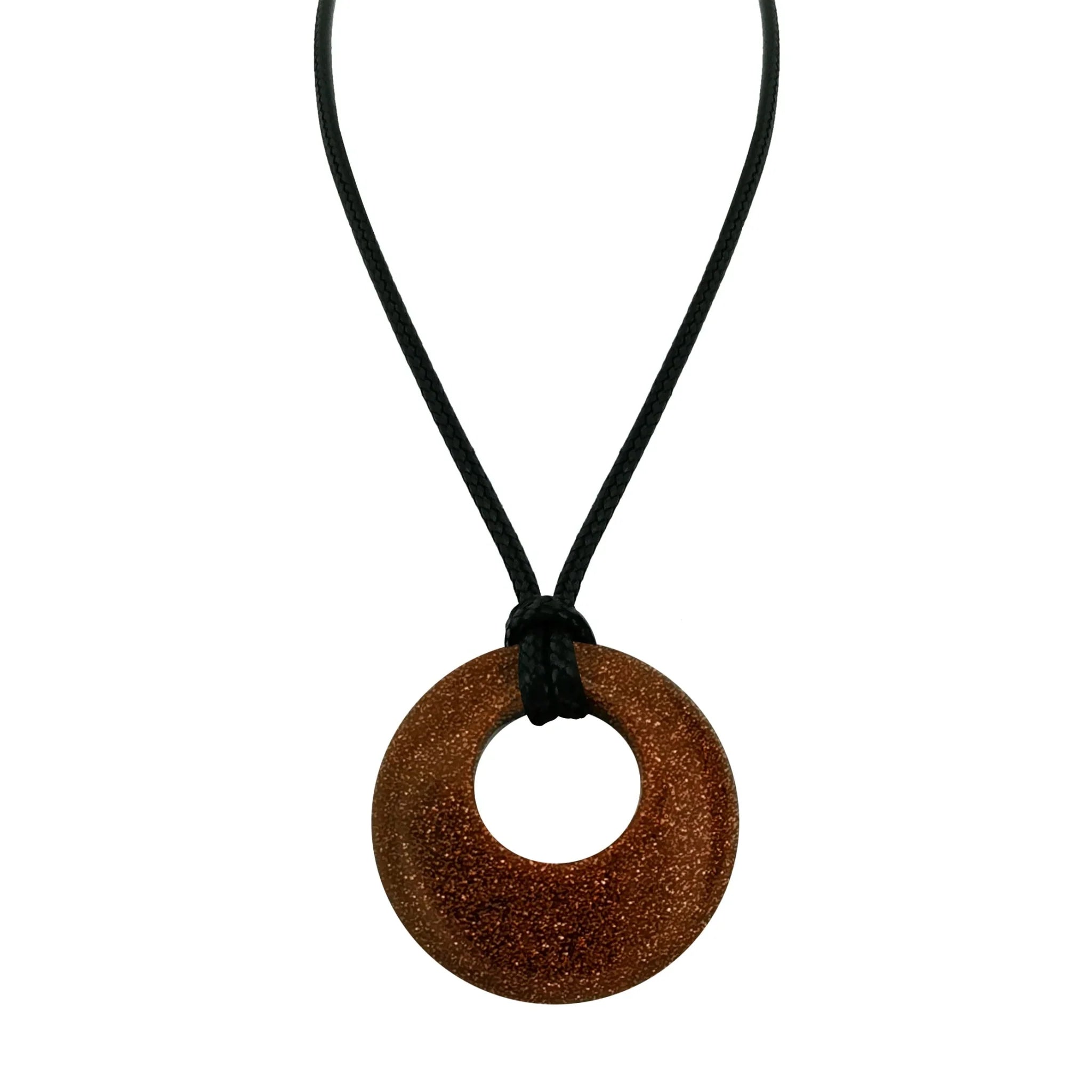 28mm Donut Shaped Healing Semi-precious Crystals Necklace