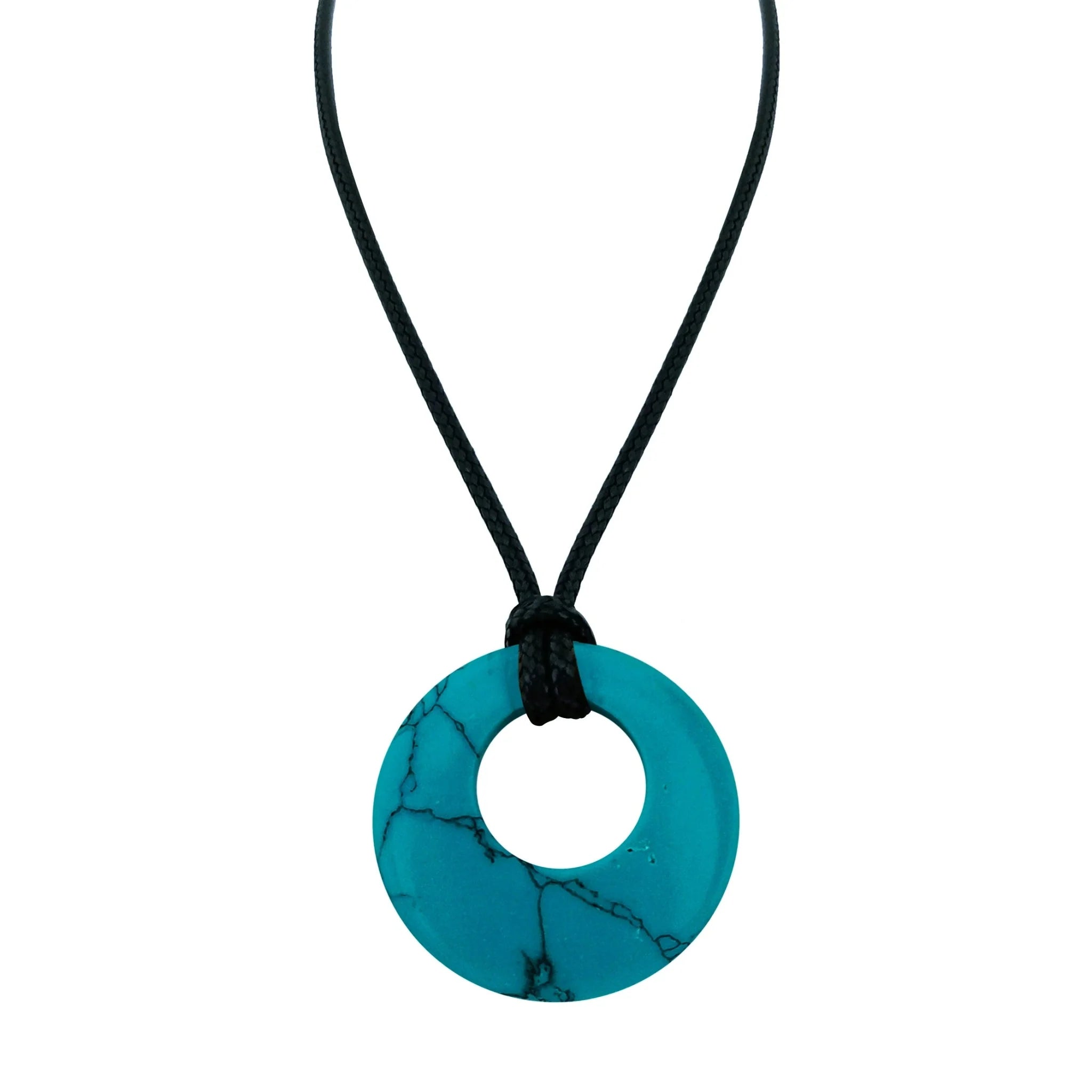 28mm Donut Shaped Healing Semi-precious Crystals Necklace