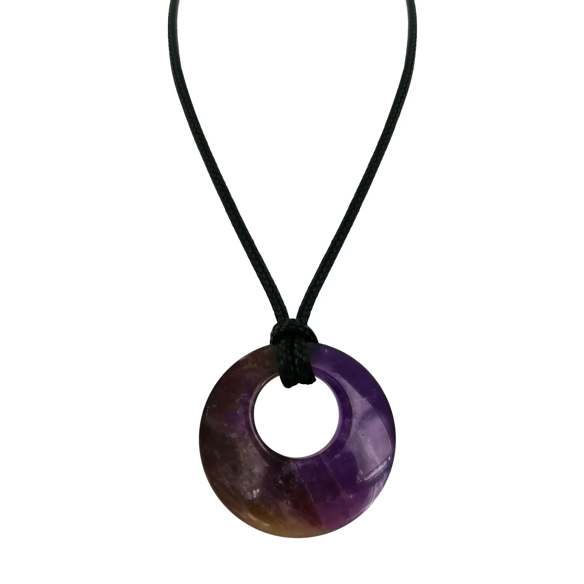 28mm Donut Shaped Healing Semi-precious Crystals Necklace