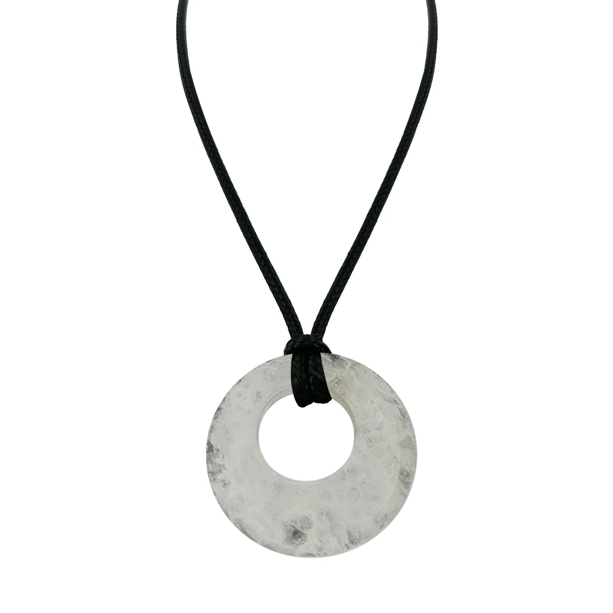 28mm Donut Shaped Healing Semi-precious Crystals Necklace