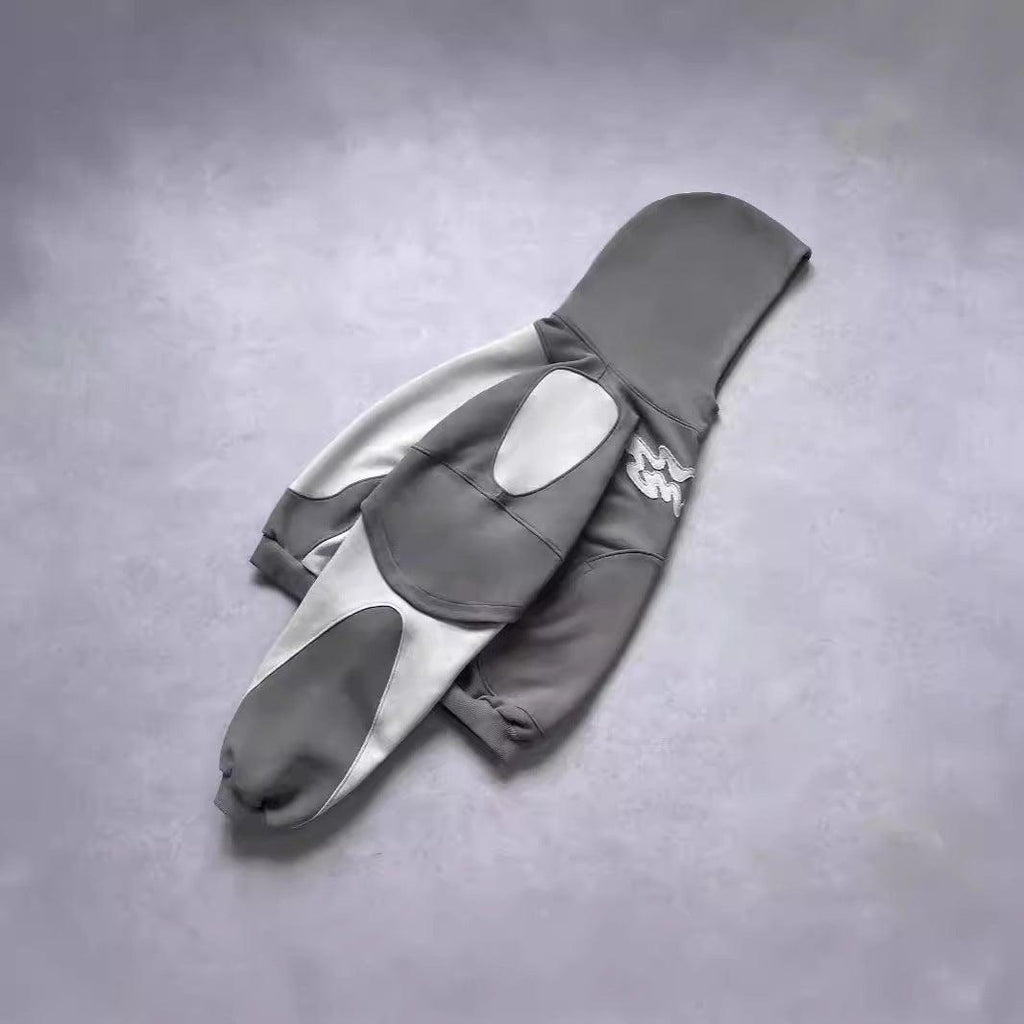 American Y2K Retro Contrast Street Hoodie – Trendy 3D Effect vintage style hoodie