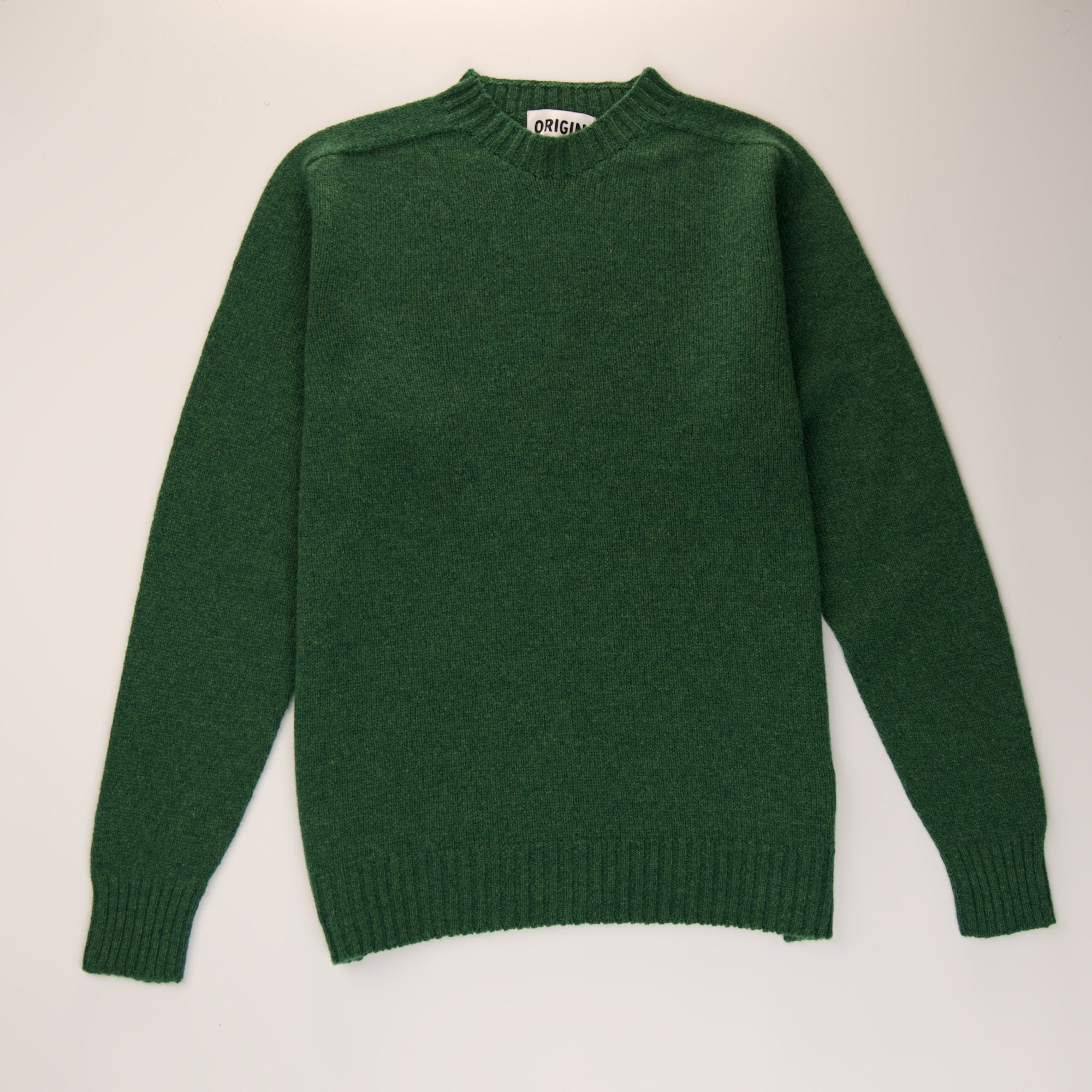 Seamless Crew Jumper – Rosemary | 100% Geelong Lambswool | Made in the UK