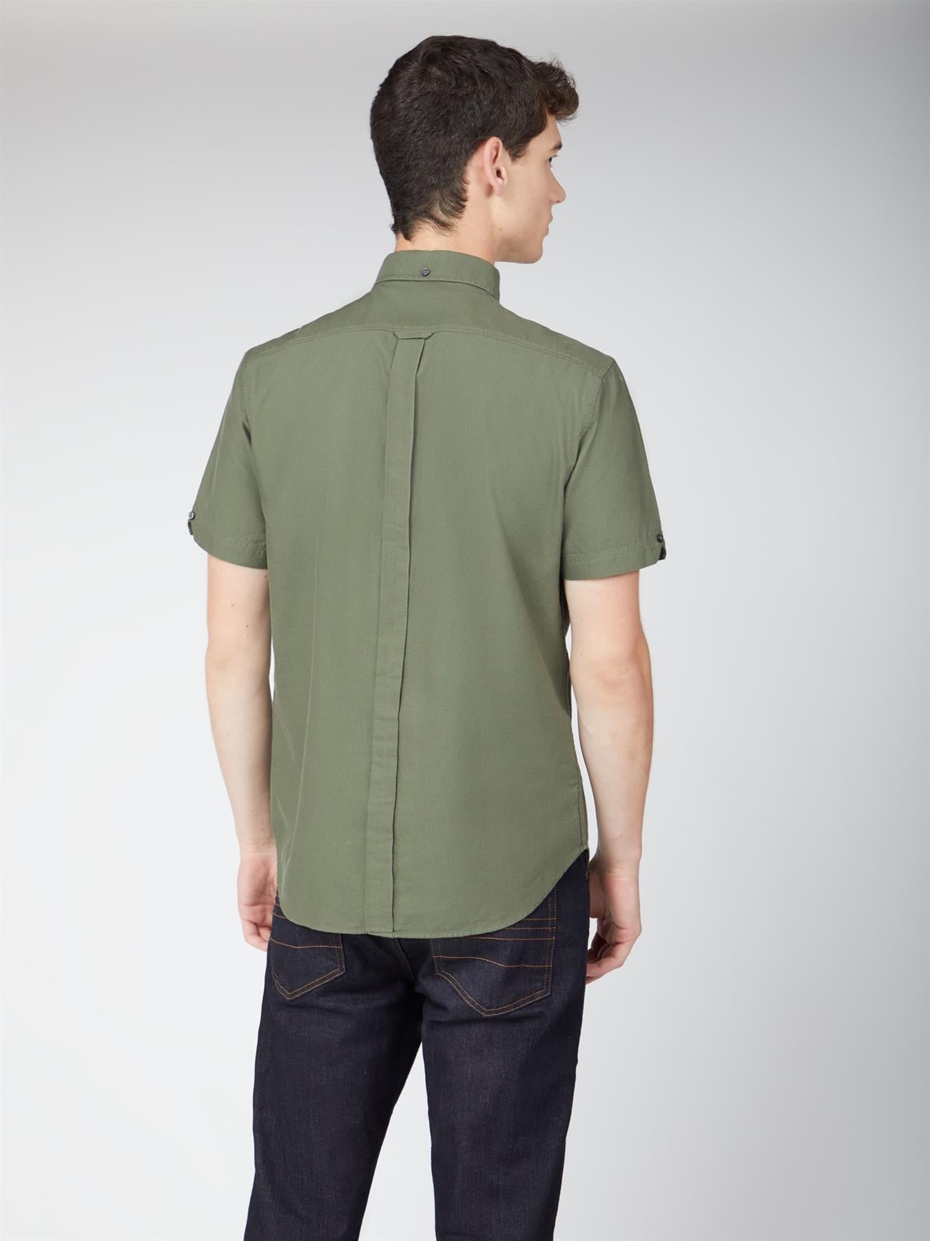 Ben Sherman Mens Big Size Short Sleeve Organic Cotton Oxford Shirt (65095) 2XL-5XL, 4 Colours