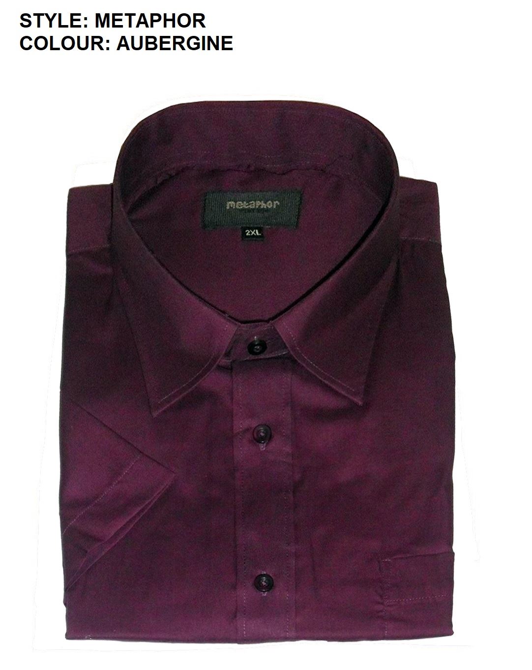 METAPHOR POLY COTTON SHORT SLEEVED PLAIN SHIRTS(14150),SIZE 2XL TO 8XL,5 OPTIONS