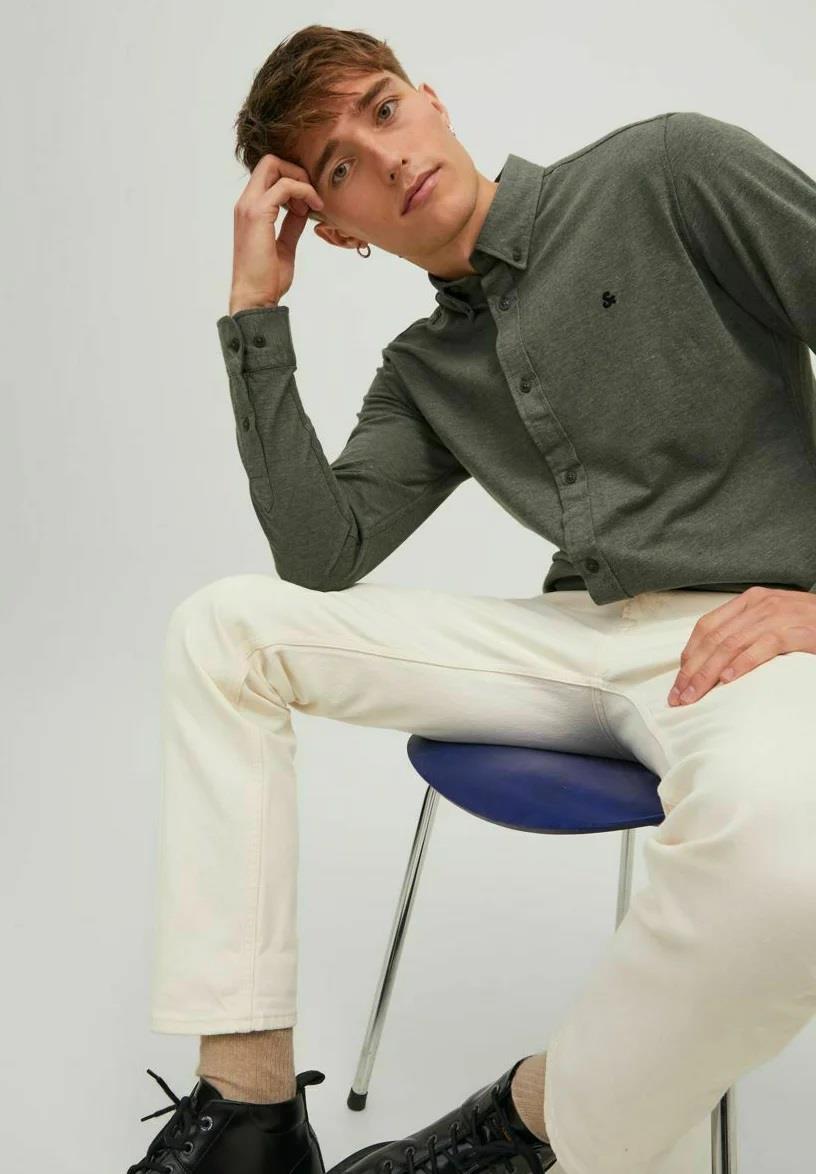 Jack & Jones Long Sleeves Shirt For Men (JJECLASSIC MELANGE) in 4 Colours, L-XL