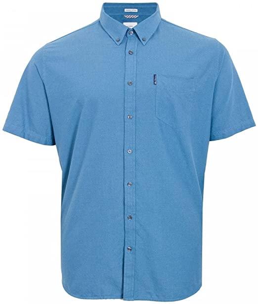 Ben Sherman Mens Big Size Short Sleeve Organic Cotton Oxford Shirt (65095) 2XL-5XL, 4 Colours