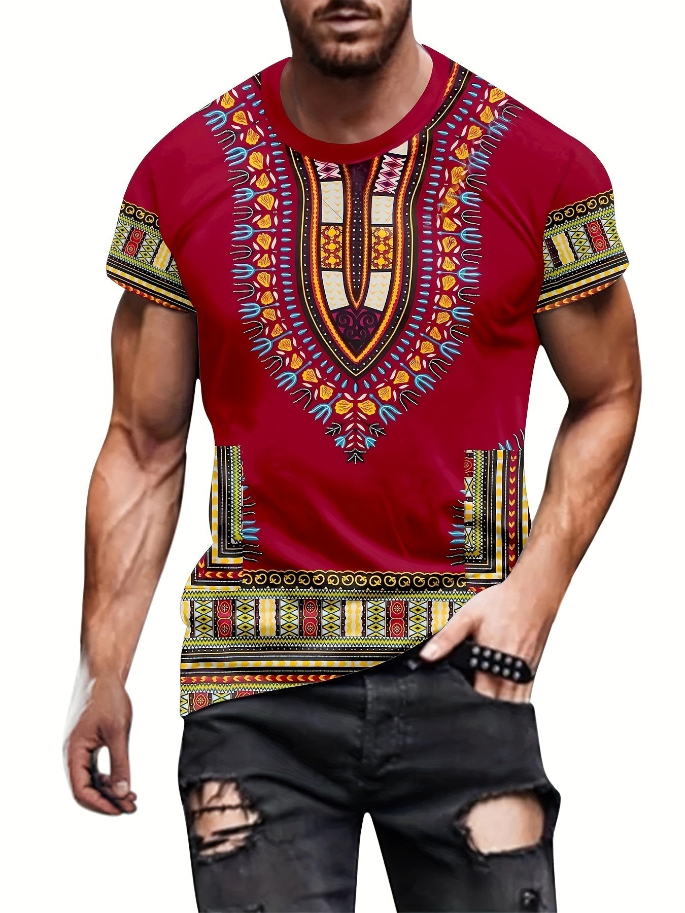100% Polyester Casual Print T-Shirt