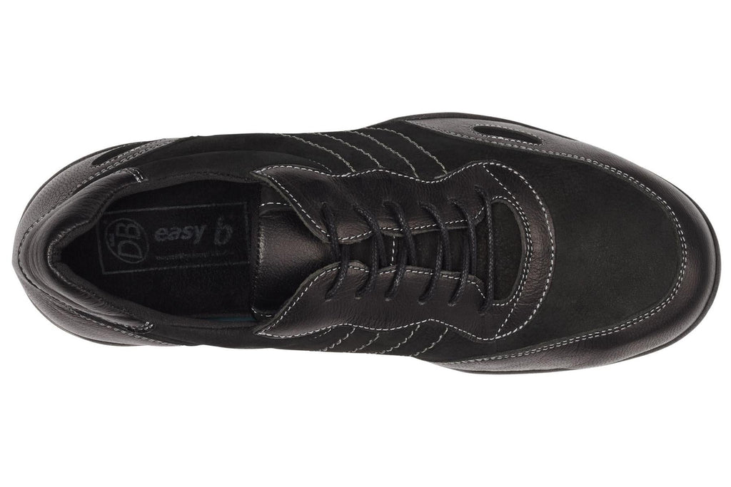 Men'S Casual Shoes (Seb)2V Wide Fit By Db Shoes in Black Nubuck
