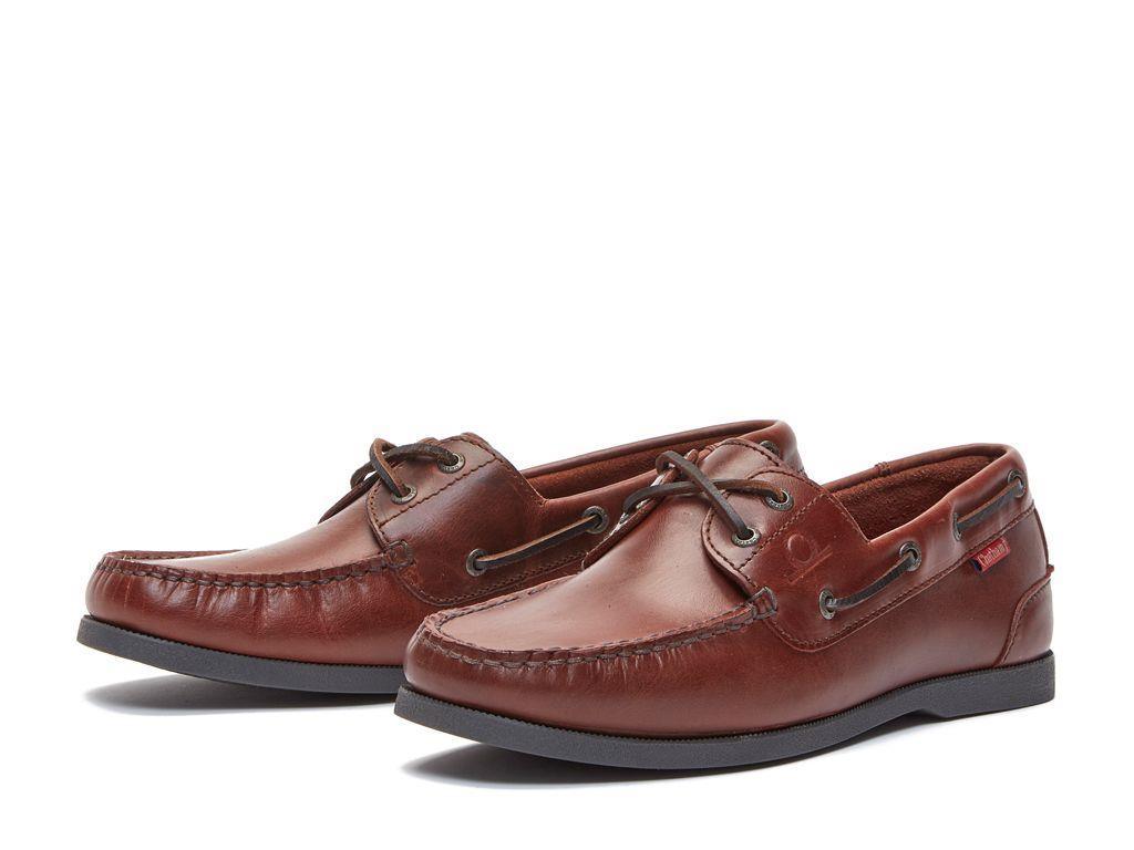 Chatham Mens Galley II Burgundy  Premium Leather Boat Shoes