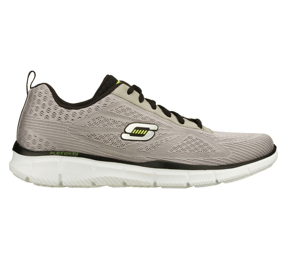 SKECHERS MEN'S EQUILIZER QUICK REACTION LIGHT GREY/BLACK WALKING/RUNNING TRAINERS IN SIZE UK6 TO UK13