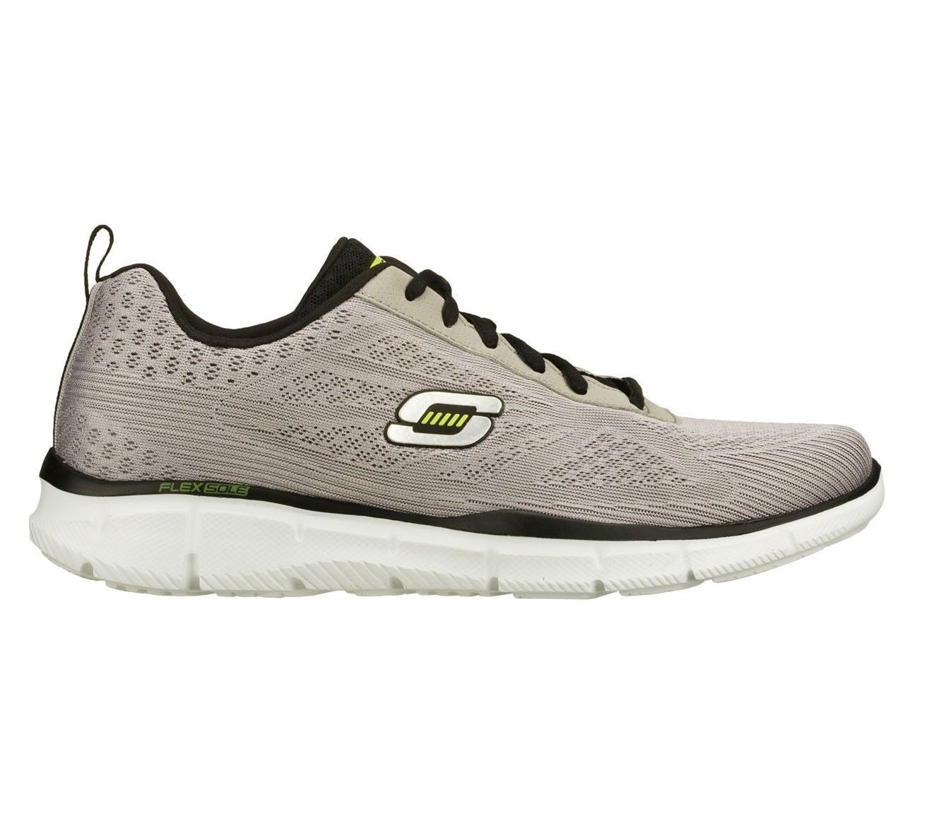 SKECHERS MEN'S EQUILIZER QUICK REACTION LIGHT GREY/BLACK WALKING/RUNNING TRAINERS IN SIZE UK6 TO UK13