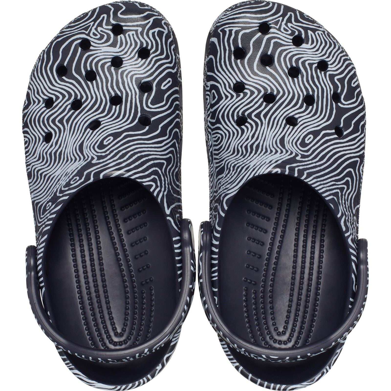 Crocs Unisex's Adult Classic Topographic Clog in Deep Navy/Multi 6 to 12
