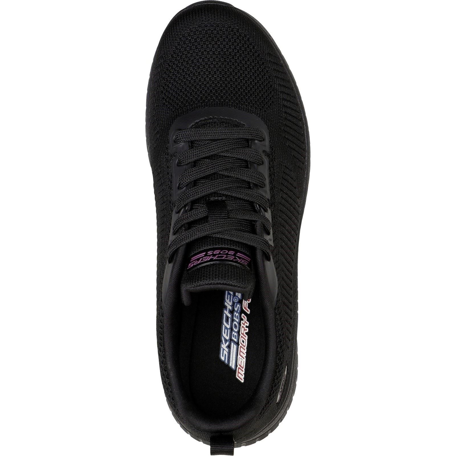 Skechers (GAR117209W) Women's Bob Squad Chaos Face Off Wide Trainer in Black 4 to 8