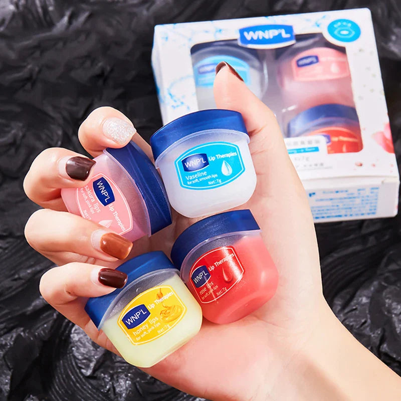 4pcs/box Natural Plant Lip Balm Moisturizing Plump Lips Lipsticks Makeup Base Anti-Cracking Lips Oil Lip Plumper Skin Care