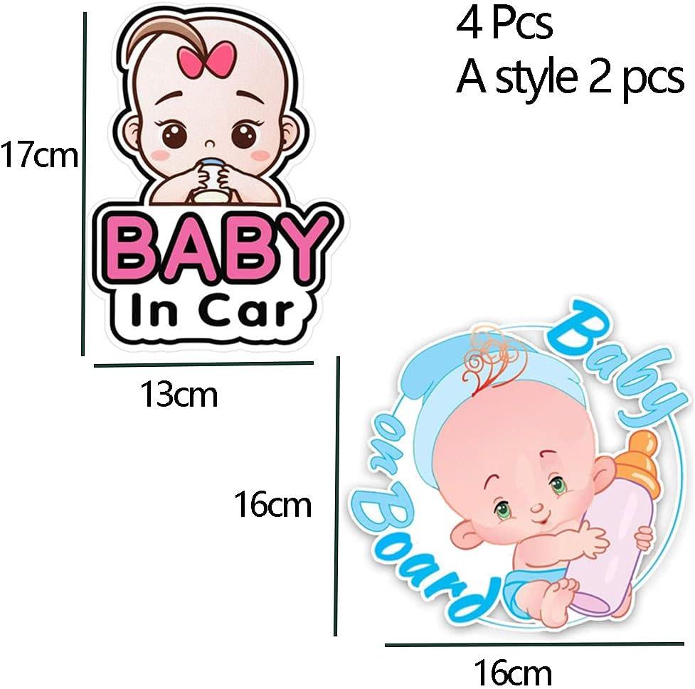 4 Packs Stickers Baby on Board /Baby in Car Window, Reflective Waterproof