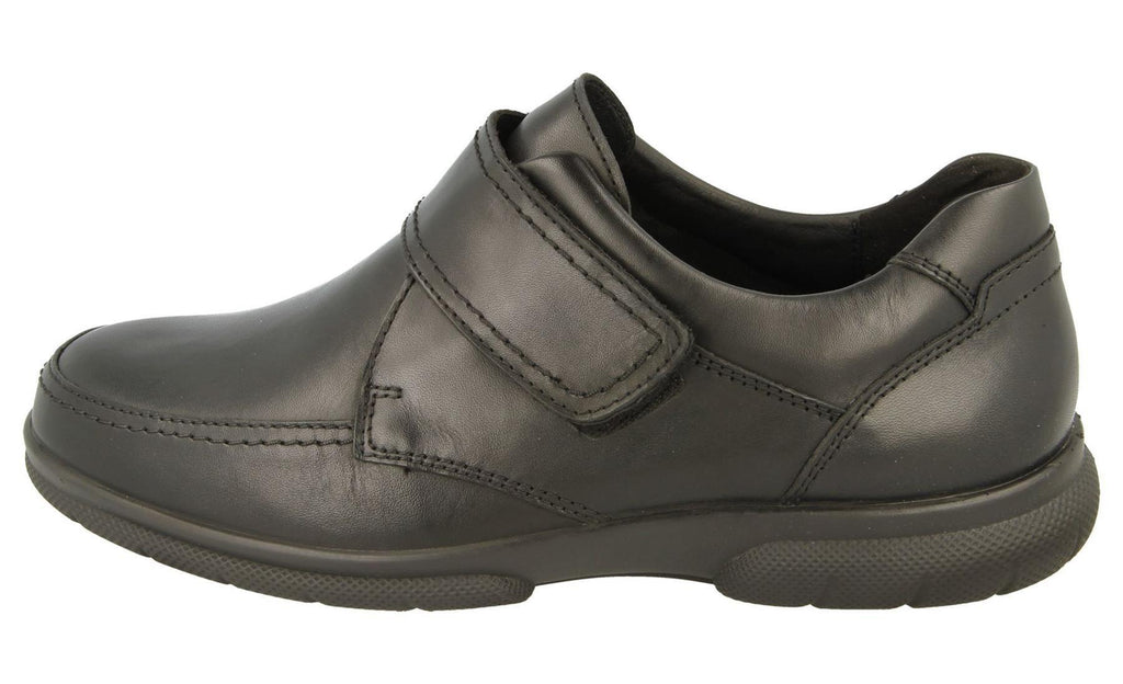 DB Mens Extra Wide Fit Touch Strap Leather Shoes in Brown Size 14