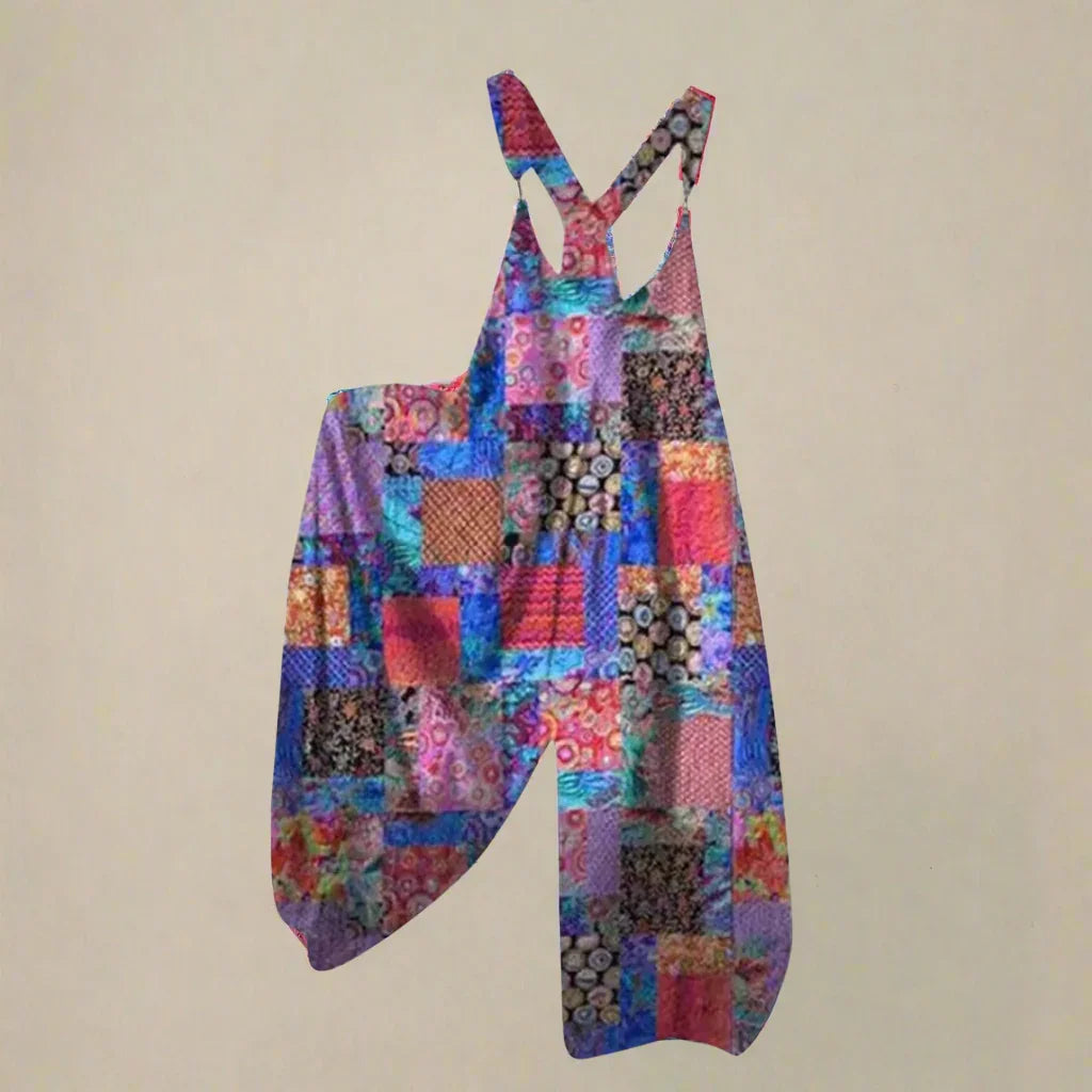 2.Women’s Skull Print Sleeveless Jumpsuit – Casual Summer Loose-Fit Streetwear