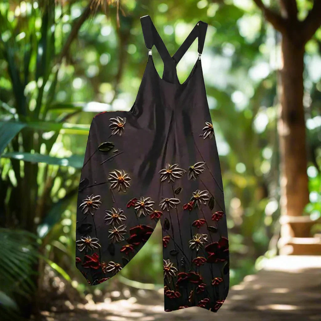 2.Women’s Skull Print Sleeveless Jumpsuit – Casual Summer Loose-Fit Streetwear