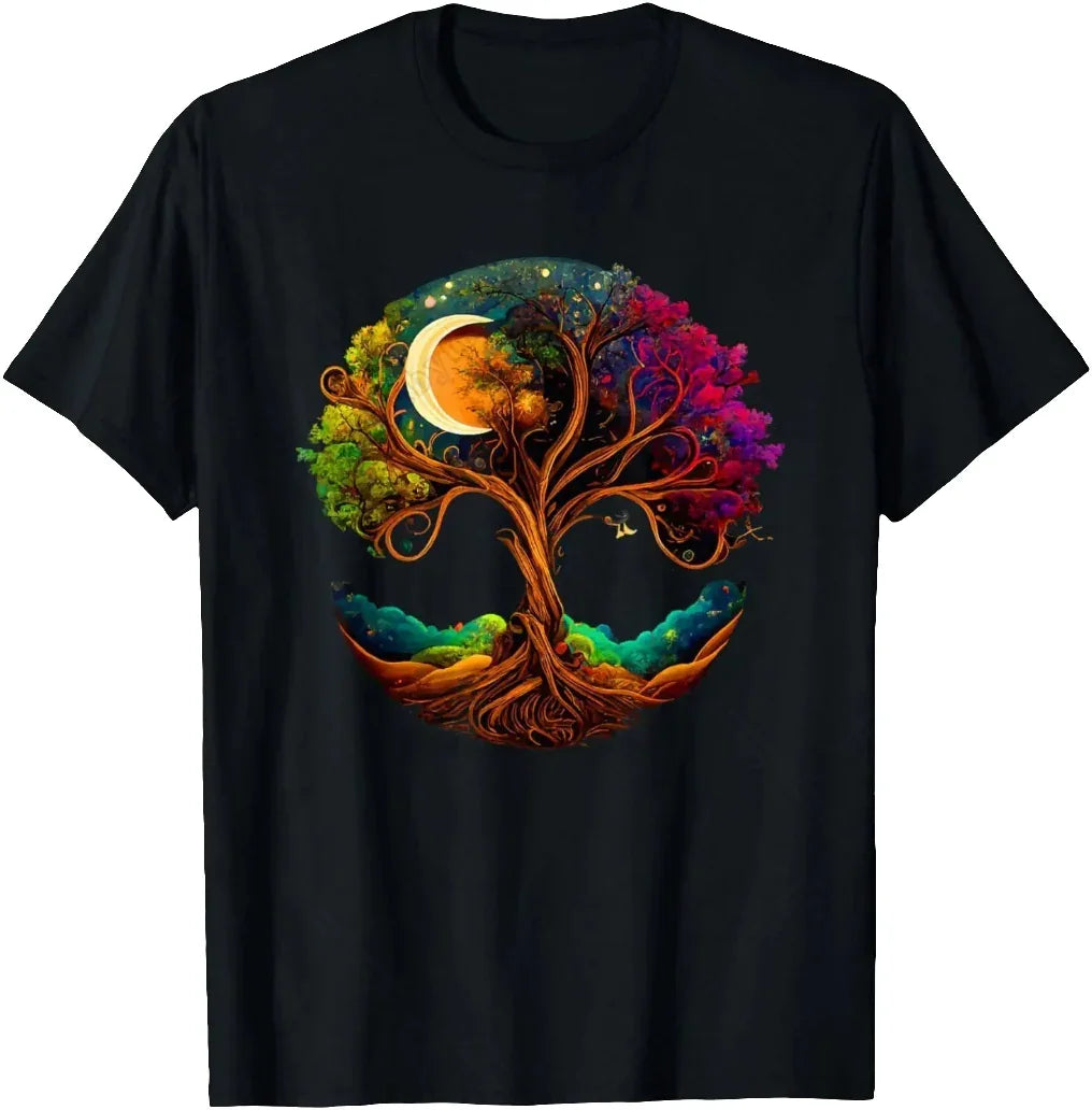 1.Tree of Life Yin Yang T-Shirt – Spiritual Yoga Cotton Tee | Unisex Casual Wear