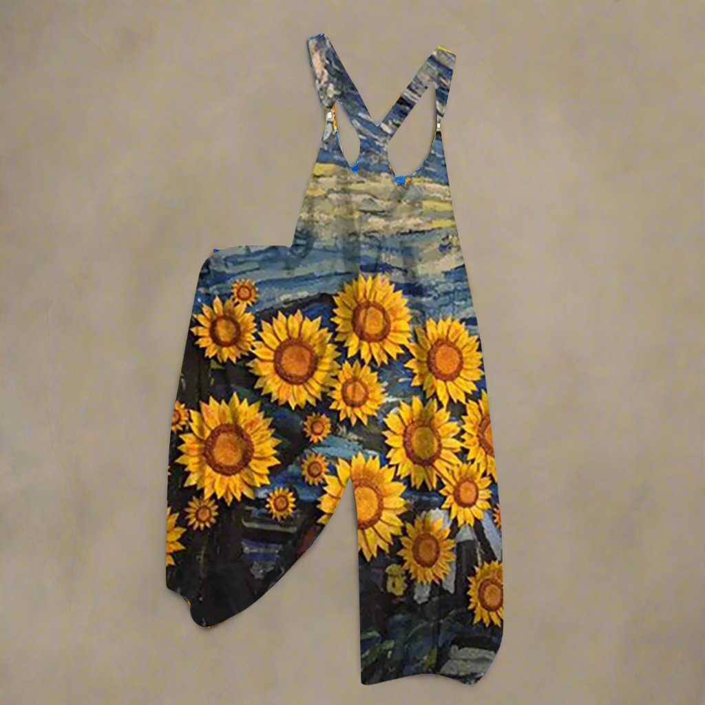 1.Women’s Skull Print Sleeveless Jumpsuit – Casual Summer Loose-Fit Streetwear