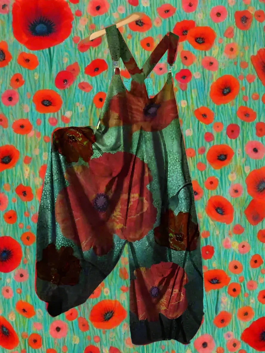 1.Women’s Skull Print Sleeveless Jumpsuit – Casual Summer Loose-Fit Streetwear