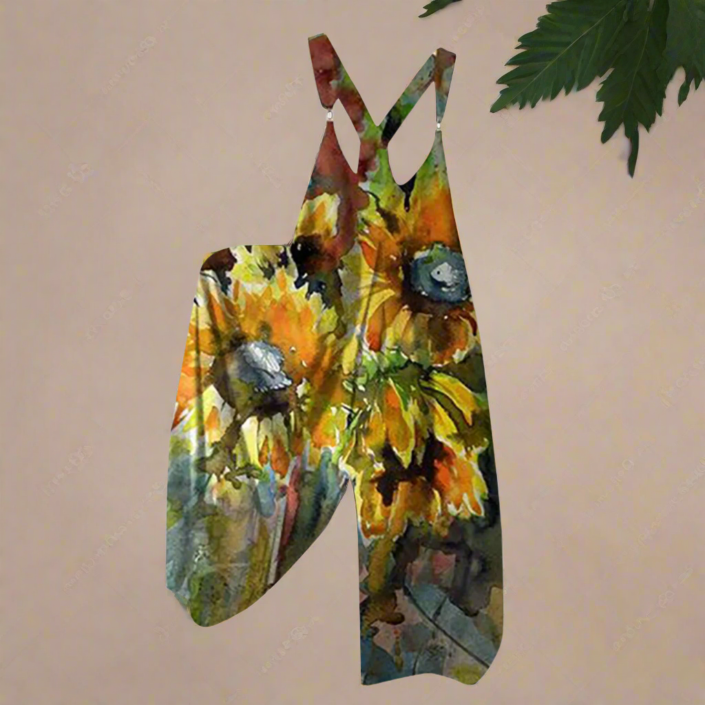 1.Women’s Skull Print Sleeveless Jumpsuit – Casual Summer Loose-Fit Streetwear