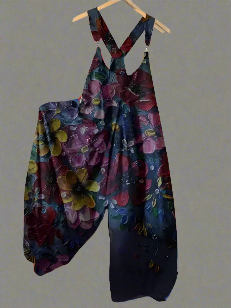 1.Women’s Skull Print Sleeveless Jumpsuit – Casual Summer Loose-Fit Streetwear