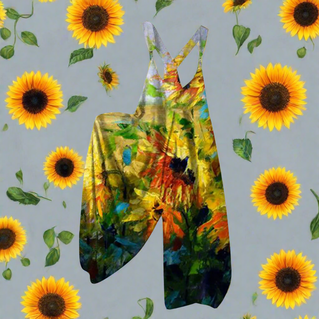 1.Women’s Skull Print Sleeveless Jumpsuit – Casual Summer Loose-Fit Streetwear