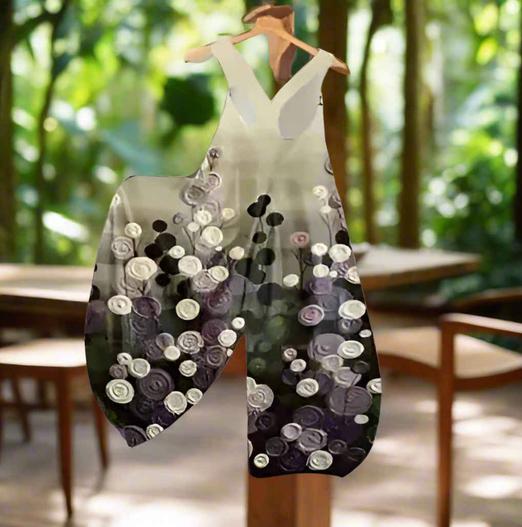 1.Women’s Skull Print Sleeveless Jumpsuit – Casual Summer Loose-Fit Streetwear