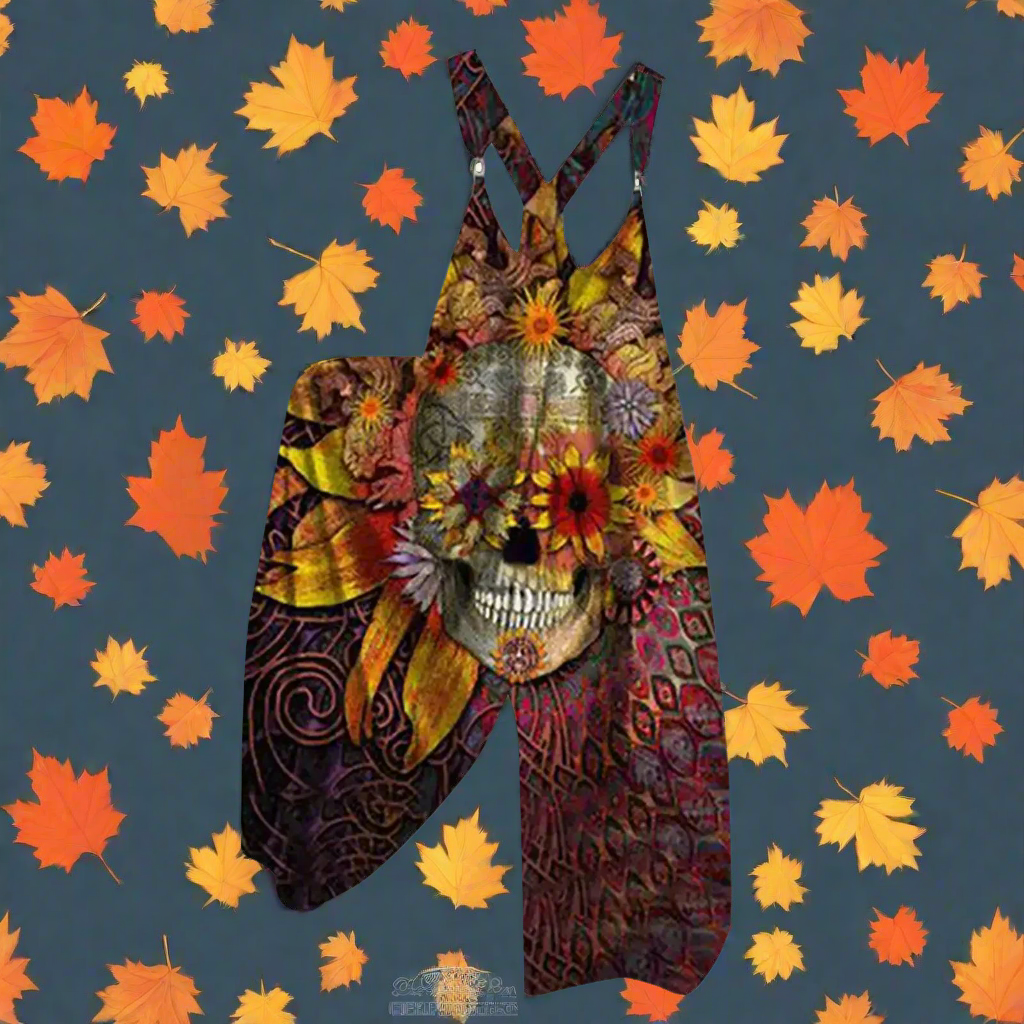 1.Women’s Skull Print Sleeveless Jumpsuit – Casual Summer Loose-Fit Streetwear