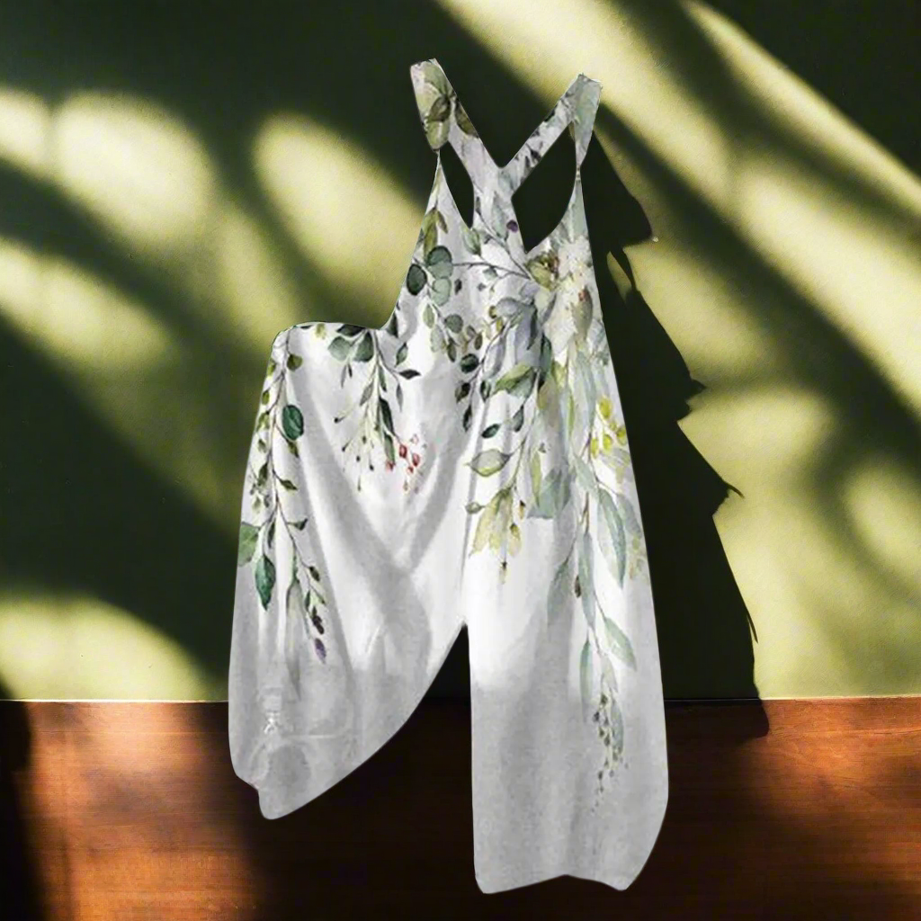 2.Women’s Skull Print Sleeveless Jumpsuit – Casual Summer Loose-Fit Streetwear