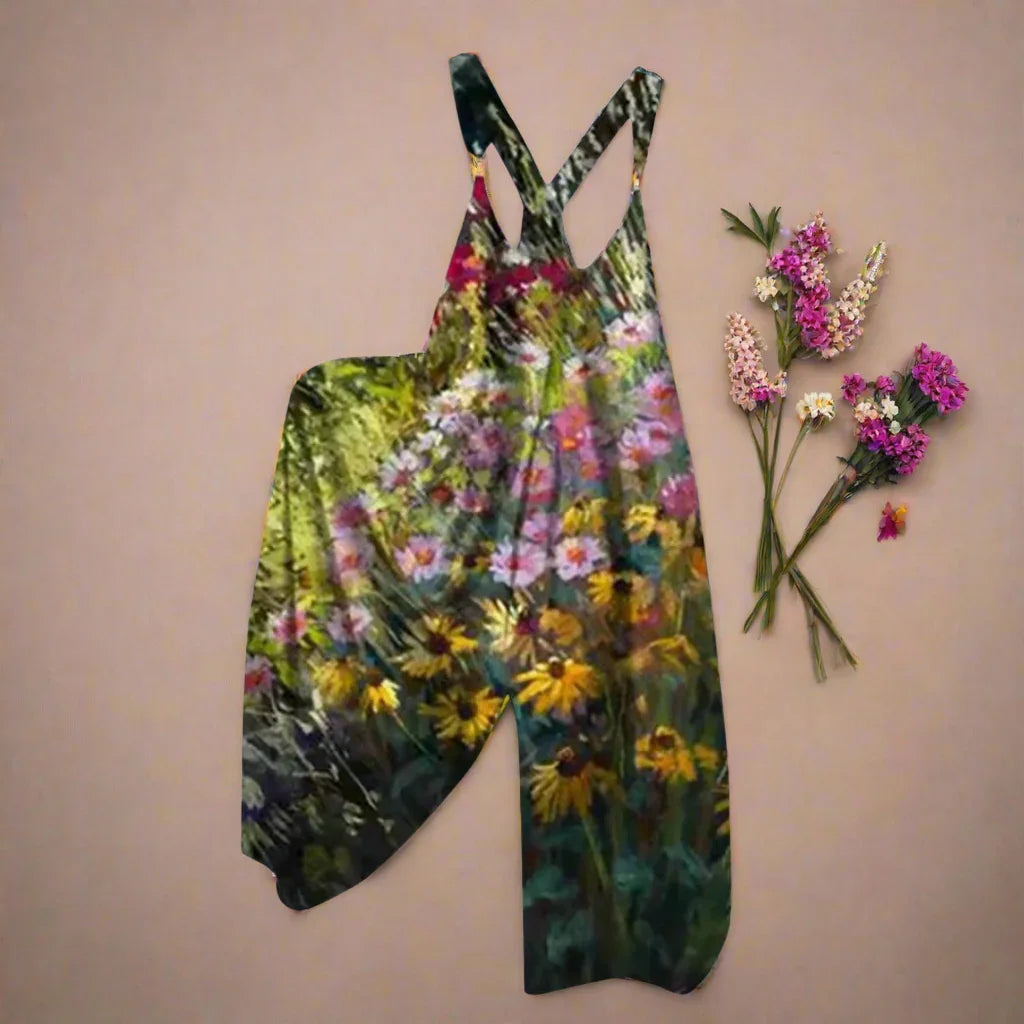 1.Women’s Skull Print Sleeveless Jumpsuit – Casual Summer Loose-Fit Streetwear