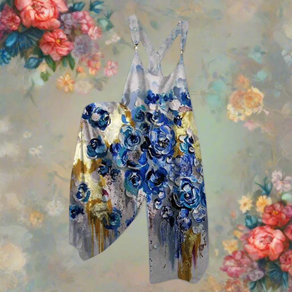 1.Women’s Skull Print Sleeveless Jumpsuit – Casual Summer Loose-Fit Streetwear