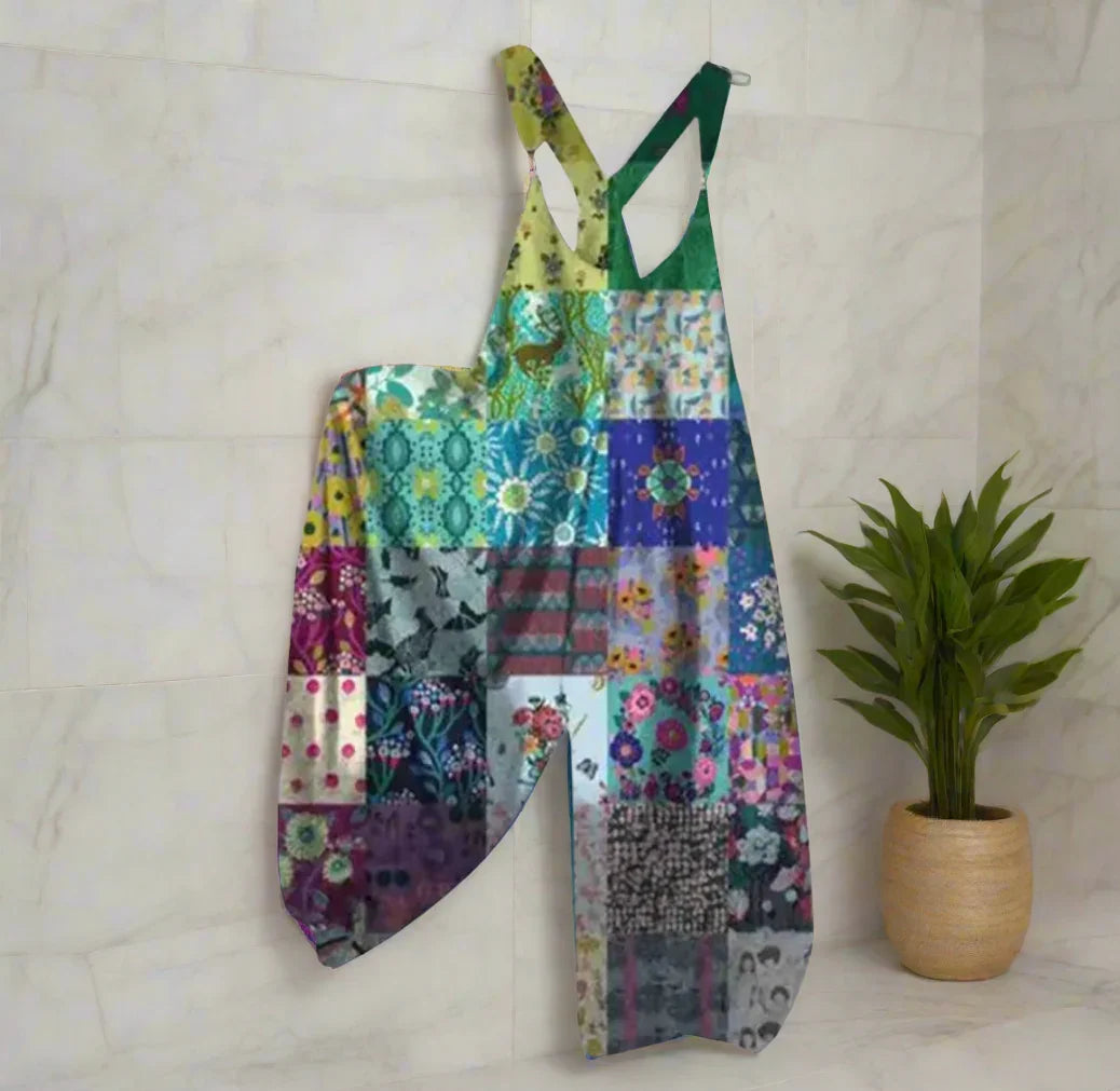 2.Women’s Skull Print Sleeveless Jumpsuit – Casual Summer Loose-Fit Streetwear