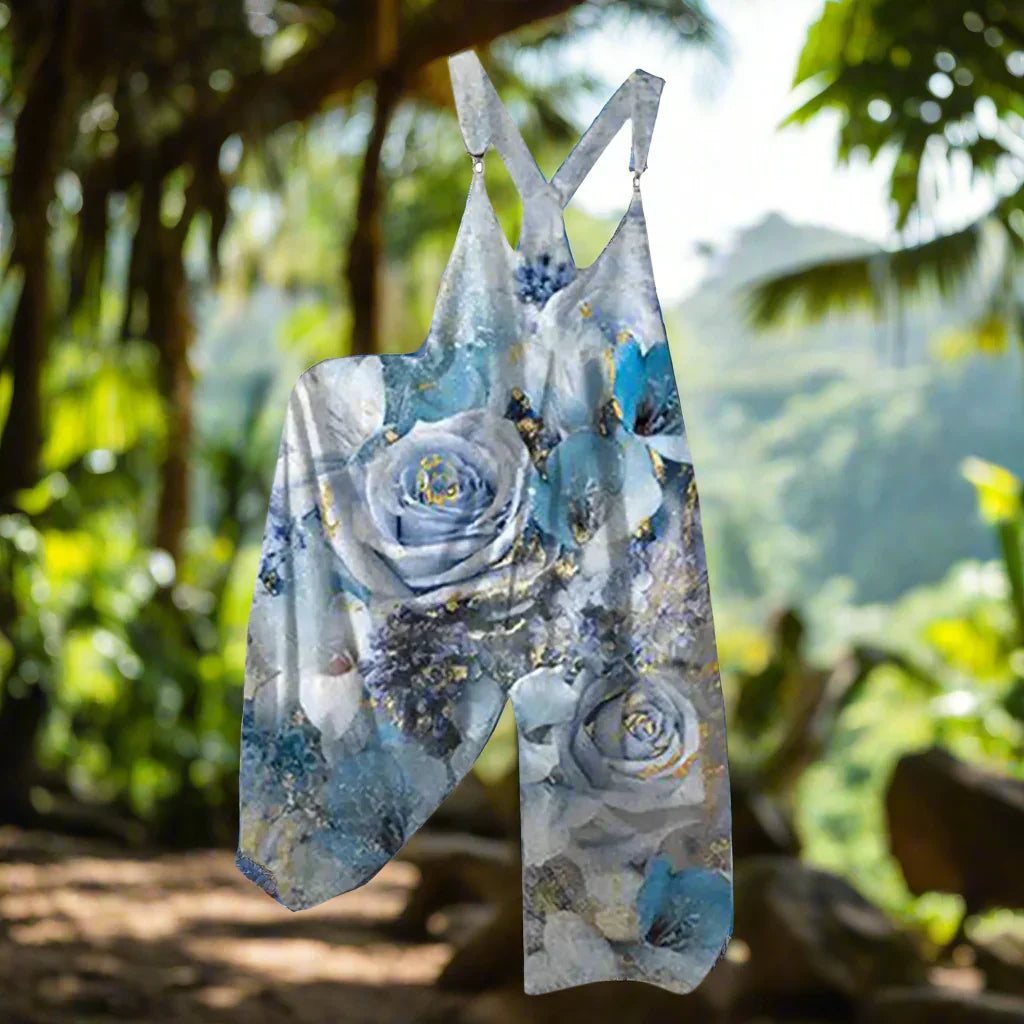 1.Women’s Skull Print Sleeveless Jumpsuit – Casual Summer Loose-Fit Streetwear