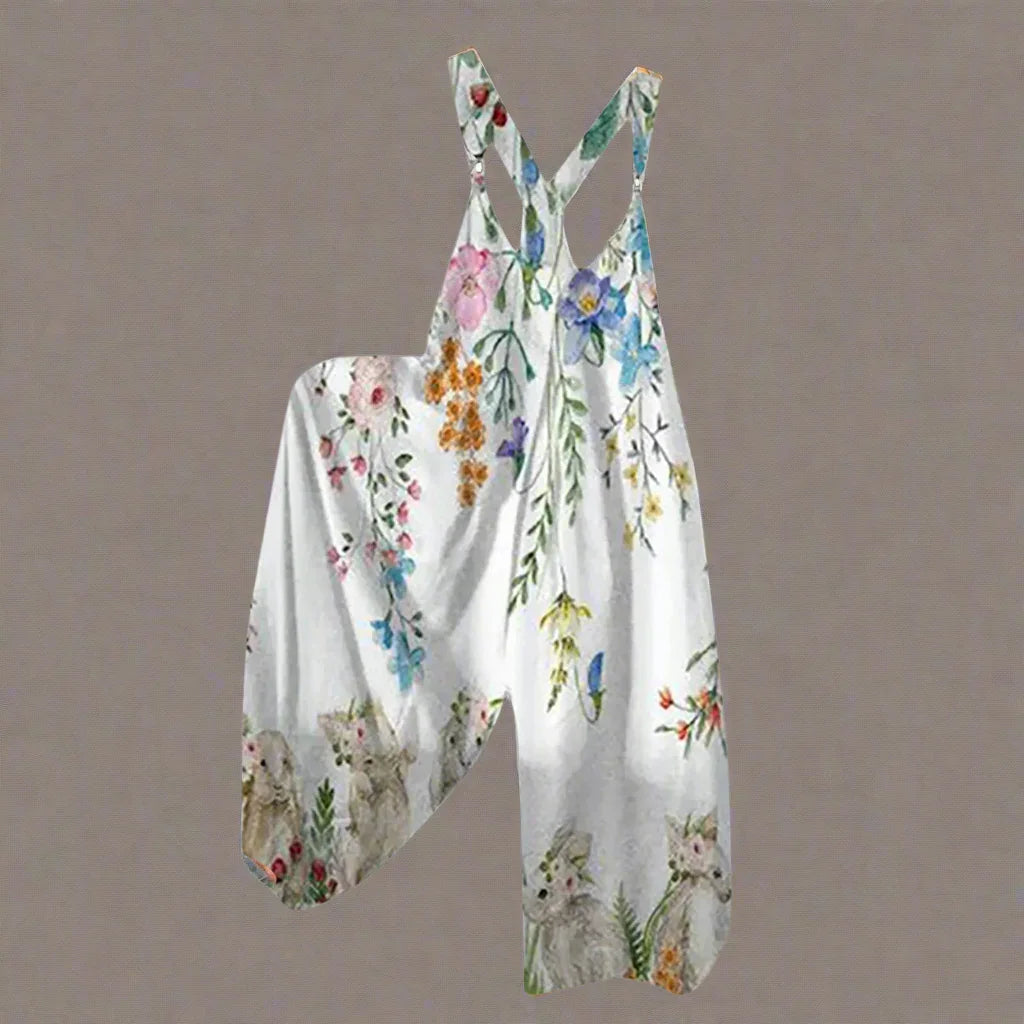 1.Women’s Skull Print Sleeveless Jumpsuit – Casual Summer Loose-Fit Streetwear