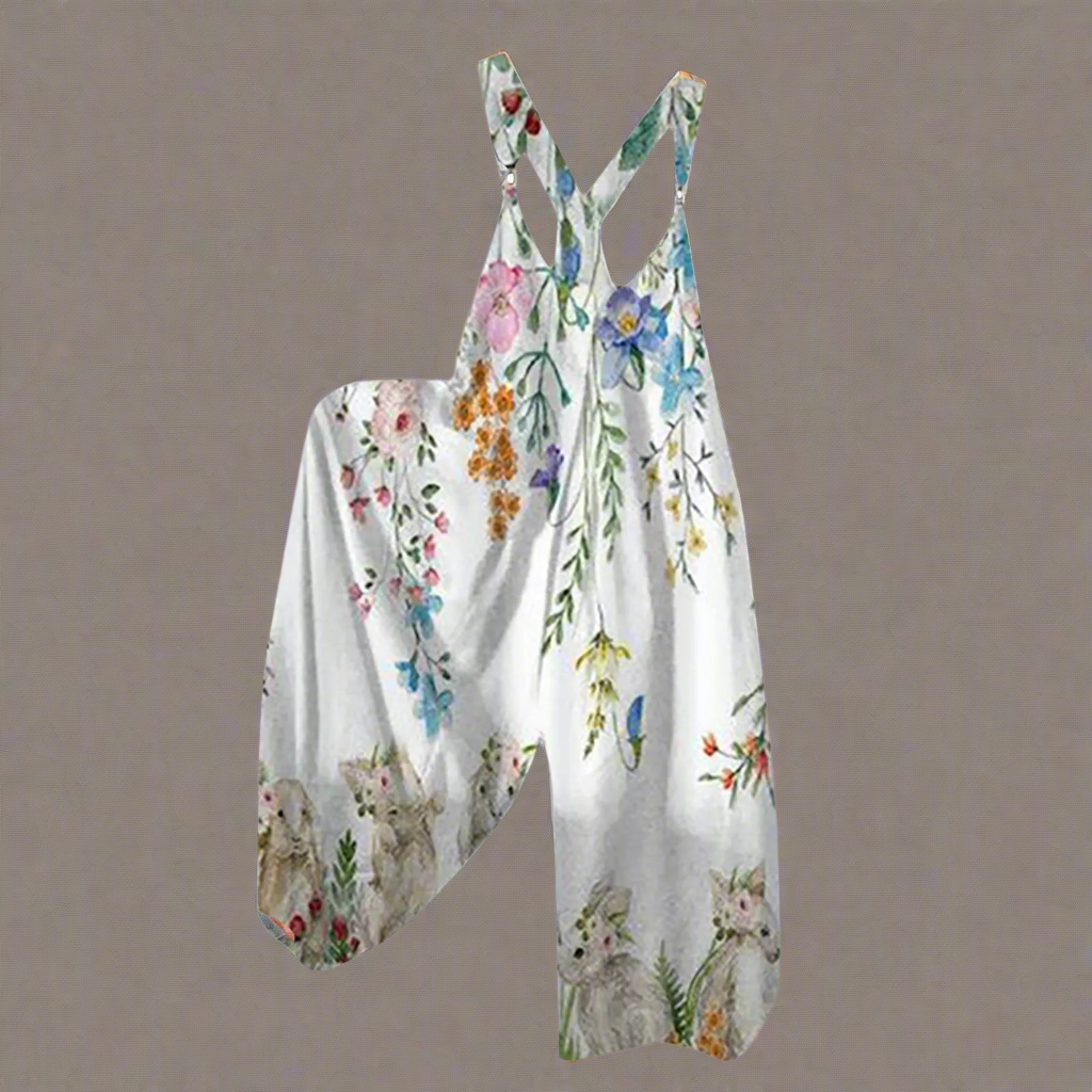 1.Women’s Skull Print Sleeveless Jumpsuit – Casual Summer Loose-Fit Streetwear