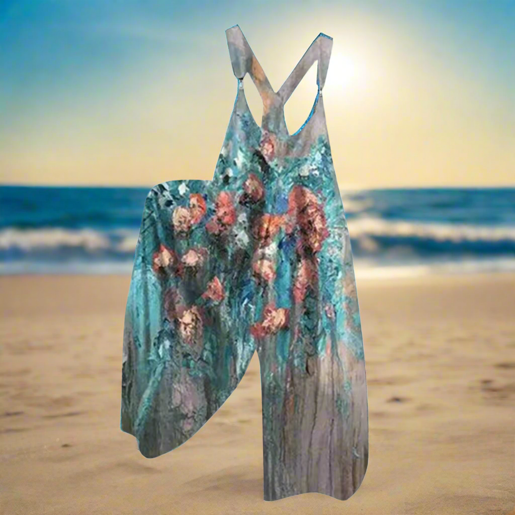 1.Women’s Skull Print Sleeveless Jumpsuit – Casual Summer Loose-Fit Streetwear