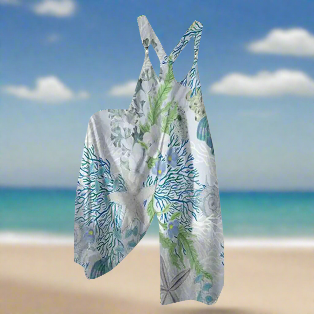 1.Women’s Skull Print Sleeveless Jumpsuit – Casual Summer Loose-Fit Streetwear