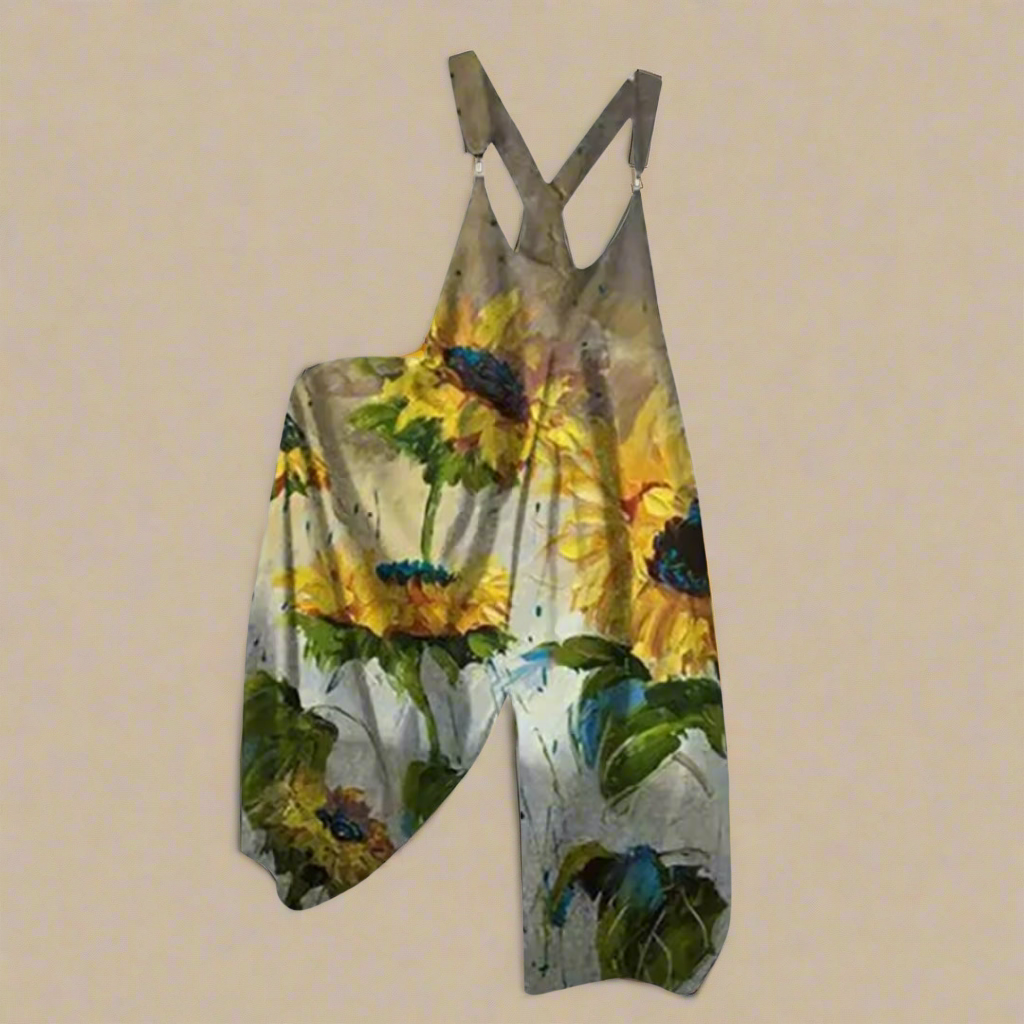 2.Women’s Skull Print Sleeveless Jumpsuit – Casual Summer Loose-Fit Streetwear