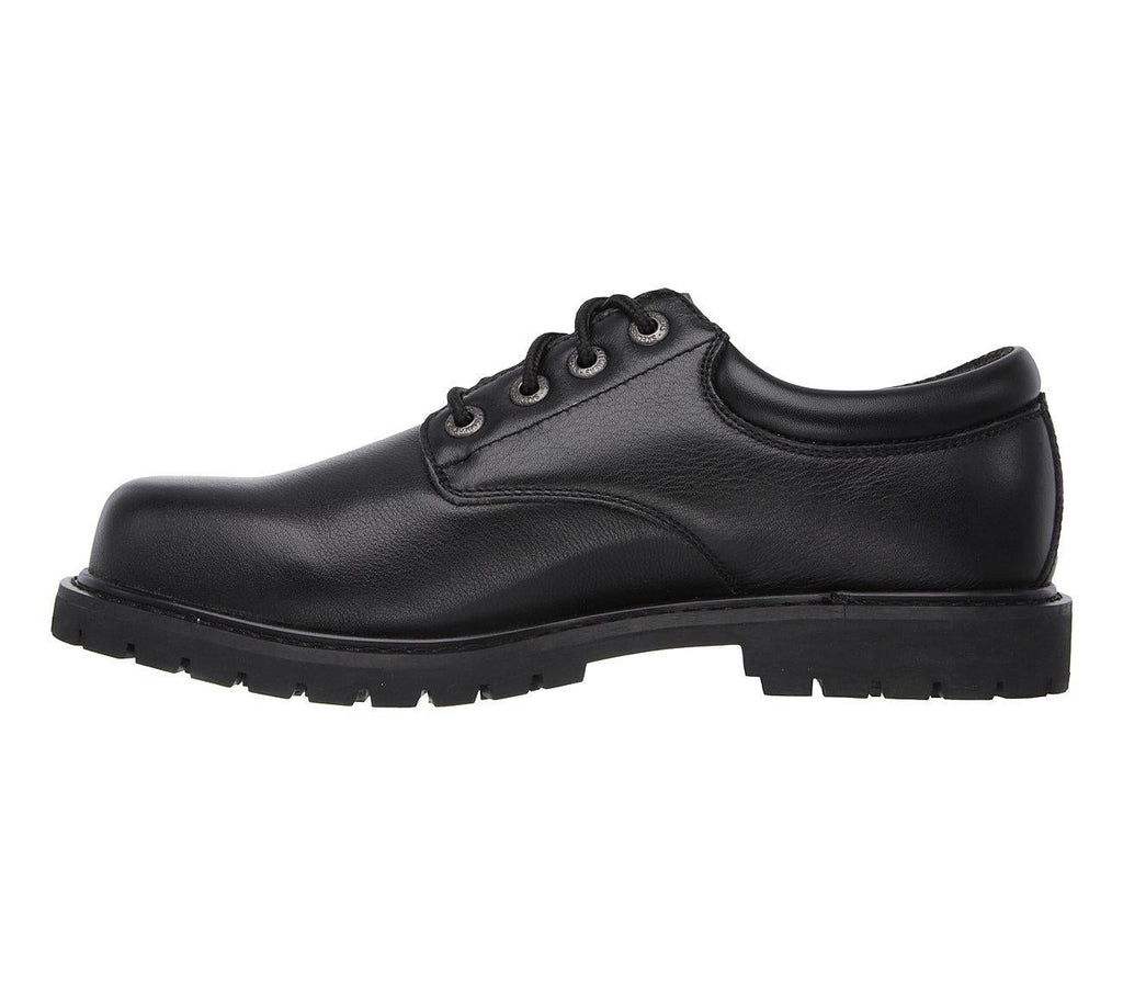 SKECHERS Men's Relaxed Fit - Cottonwood - Elks SR Work Shoes in Black