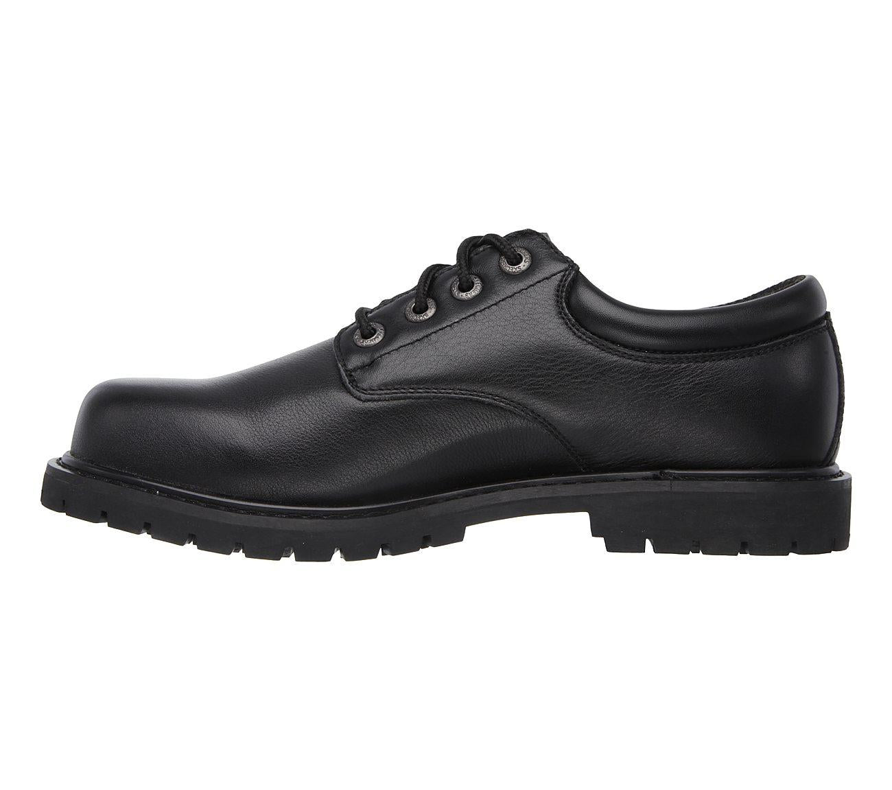 SKECHERS Men's Relaxed Fit - Cottonwood - Elks SR Work Shoes in Black