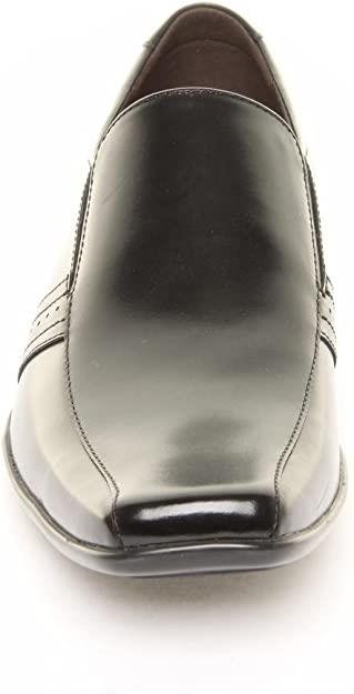 Front Men's Craddock Formal Style Leather Slip On Shoes in Black 12 to 14